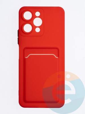 Накладка силиконовая Winter с кардхолдером для Xiaomi Redmi 12 красная - фото 63761