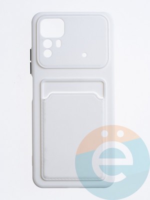 Накладка силиконовая Winter с кардхолдером для Xiaomi Redmi Note 12S белая - фото 63807