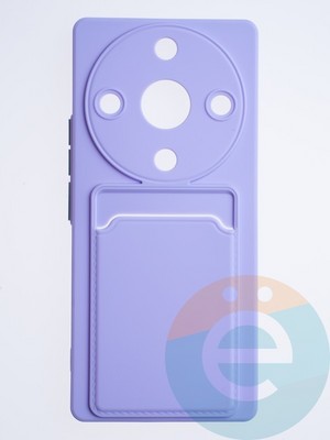 Накладка силиконовая Winter с кардхолдером для Huawei Honor X9A сиреневая - фото 63985