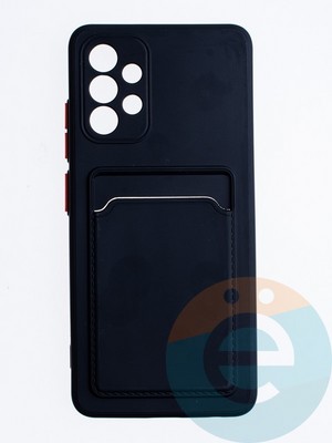 Накладка силиконовая Winter с кардхолдером для Samsung Galaxy A32 4G черная - фото 64434