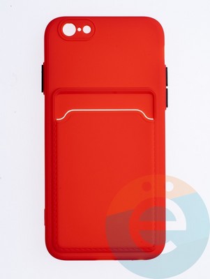 Накладка силиконовая Winter с кардхолдером для Apple iPhone 6/6S красная - фото 64618