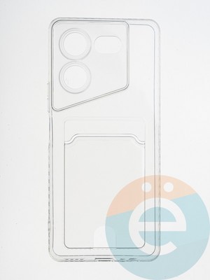 Накладка силиконовая с кардхолдером для Tecno Pova 5 Pro прозрачная - фото 64866
