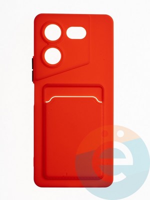 Накладка силиконовая Winter с кардхолдером для Tecno Pova 5 Pro красная - фото 64914