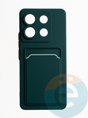 Накладка силиконовая Winter с кардхолдером для Xiaomi Redmi Note 13 Pro зеленая - фото 64975