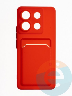 Накладка силиконовая Winter с кардхолдером для Xiaomi Redmi Note 13 Pro красная - фото 64979