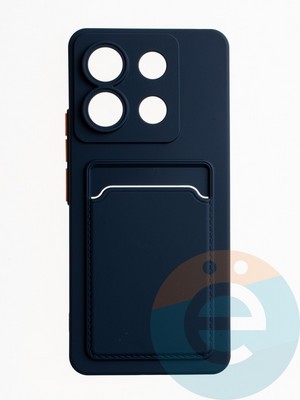 Накладка силиконовая Winter с кардхолдером для Xiaomi Redmi Note 13 Pro синяя - фото 64987