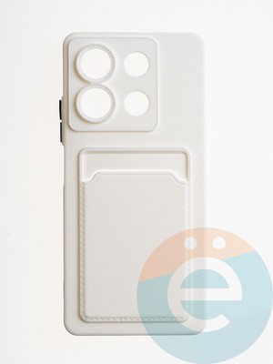 Накладка силиконовая Winter с кардхолдером для Xiaomi Redmi Note 13 белая - фото 64999