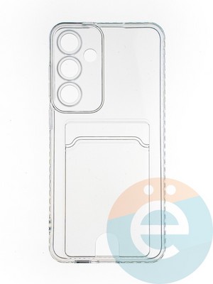 Накладка силиконовая с кардхолдером для Samsung Galaxy S24 Ultra прозрачная - фото 65259