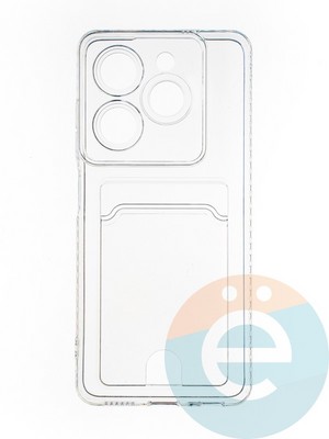 Накладка силиконовая с кардхолдером для Samsung Galaxy S24 Plus прозрачная - фото 65260