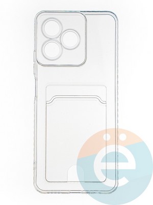 Накладка силиконовая с кардхолдером для Realme C67 4G прозрачная - фото 65272