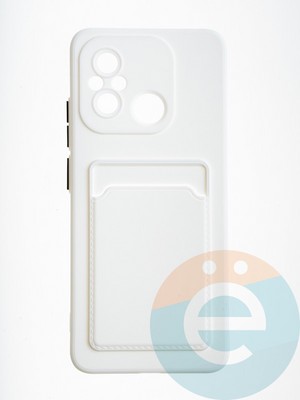 Накладка силиконовая Winter с кардхолдером для Xiaomi Redmi12C/Poco C55 белая - фото 65648