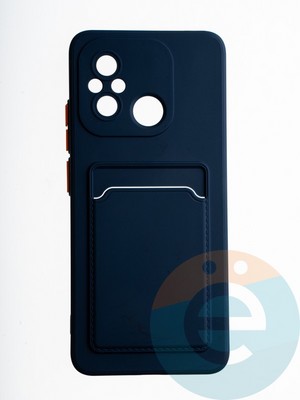 Накладка силиконовая Winter с кардхолдером для Xiaomi Redmi12C/Poco C55 синяя - фото 65657