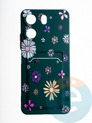 Накладка силиконовая Summer с кардхолдером для Xiaomi Redmi 13C зеленая - фото 65739