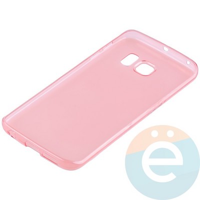 Накладка силиконовая ультратонкая на Samsung Galaxy S6 Edge прозрачно-красная - фото 11035