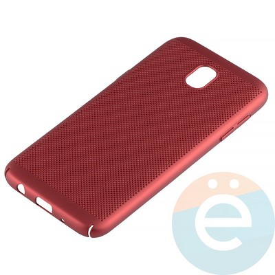Накладка пластиковая перфорированная на Samsung Galaxy J5 SM-J520/530 (2017) красная - фото 15103