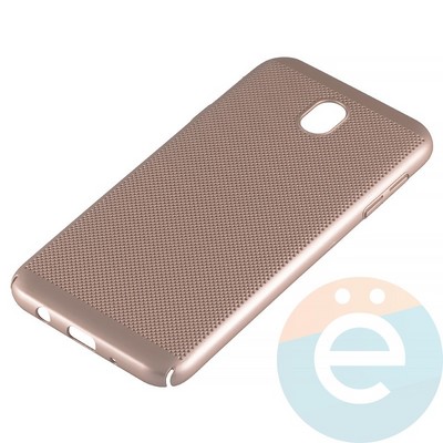 Накладка пластиковая перфорированная на Samsung Galaxy J7 SM-J720/730 (2017) золотистая - фото 15106