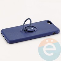 Накладка силиконовая iFace на Apple IPhone 7 Plus/8 Plus с металлической пластиной с кольцом синяя