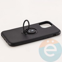 Накладка силиконовая iFace на Apple IPhone 11 Pro с металлической пластиной с кольцом чёрная