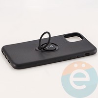 Накладка силиконовая iFace на Apple IPhone 11 Pro Max с металлической пластиной с кольцом черная