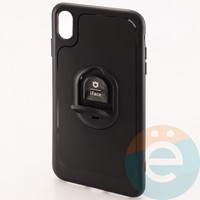 Накладка силиконовая iFace на Apple IPhone Xs Max с металлической пластиной рифлёная