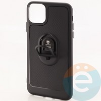 Накладка силиконовая iFace на Apple IPhone 11 Pro Max с металлической пластиной рифленая черная