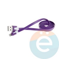 USB кабель Noodle Flat на Lightning плоский фиолетовый