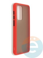 Накладка пластиковая с силиконовой окантовкой для Huawei P40 красная