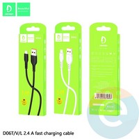 USB кабель Denmen D06L на Lightning 2.4A 1м белый