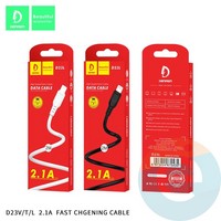 USB кабель Denmen D23L на Lightning 2.1A 2м черный