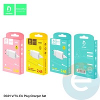 СЗУ Denmen DC01L 2.4A + кабель Lightning белое