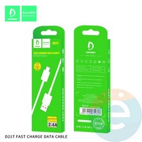 USB кабель Denmen D21T на Type-C 2.4A 1м белый