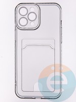 Накладка силиконовая с кардхолдером для Apple iPhone 12 Pro Max прозрачная