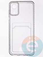 Накладка силиконовая с кардхолдером для Samsung Galaxy A03 Core прозрачная