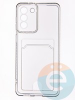 Накладка силиконовая с кардхолдером для Samsung Galaxy S21 Plus прозрачная