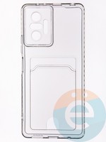 Накладка силиконовая с кардхолдером для Xiaomi Redmi Note 10 Pro 4G прозрачная