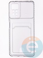 Накладка силиконовая с кардхолдером для Xiaomi Redmi Note 11/11S прозрачная