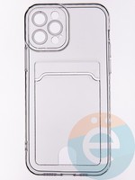 Накладка силиконовая с кардхолдером для Apple iPhone 12 Pro прозрачная