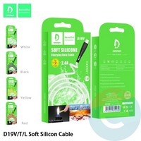 USB кабель Denmen D19V на Micro USB 2.4A 1м белый