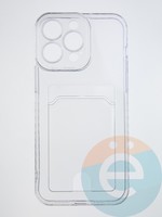 Накладка силиконовая с кардхолдером для Apple iPhone 14 Pro Max прозрачная