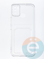 Накладка силиконовая с кардхолдером для Infinix Hot 10 Lite прозрачная