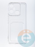 Накладка силиконовая с кардхолдером для Infinix Smart 6 Plus прозрачная