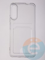 Накладка силиконовая с кардхолдером для Huawei P-Smart 2019 прозрачная