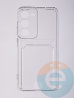 Накладка силиконовая с кардхолдером для Samsung Galaxy S23 прозрачная