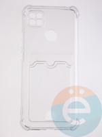 Накладка силиконовая с кардхолдером и усиленными углами для Xiaomi Redmi 9C/10A прозрачная