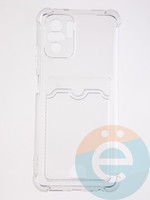 Накладка силиконовая с кардхолдером и усиленными углами для Xiaomi Redmi Note 10 4G/10S/Poco M5S прозрачная