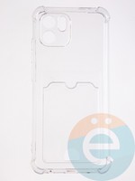 Накладка силиконовая с кардхолдером и усиленными углами для Xiaomi Redmi A1 прозрачная