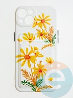 Накладка силиконовая Summer с кардхолдером для Apple iPhone 13 бежевая