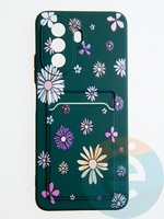 Накладка силиконовая Summer с кардхолдером для Huawei Nova Y70 зеленая