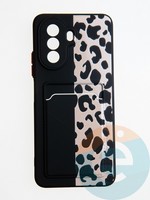 Накладка силиконовая Summer с кардхолдером для Huawei Nova Y70 черная