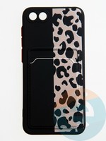 Накладка силиконовая Summer с кардхолдером для Huawei Y5 2018/Honor 7A розовая